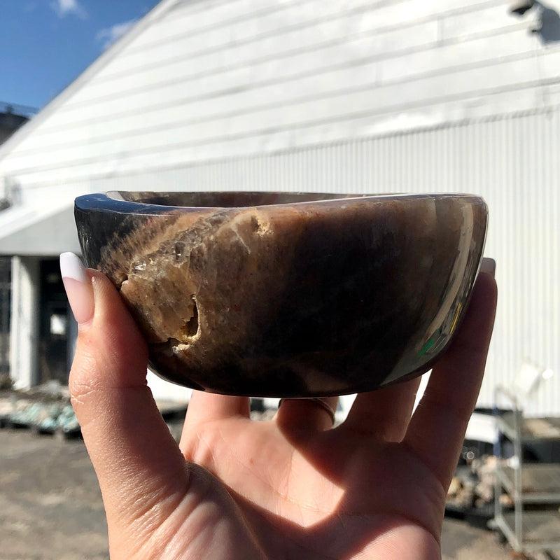 Black Moonstone Bowl || Healing, Protection, Grounding || Madagascar-Nature's Treasures