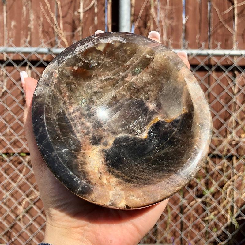 Black Moonstone Bowl || Healing, Protection, Grounding || Madagascar-Nature's Treasures