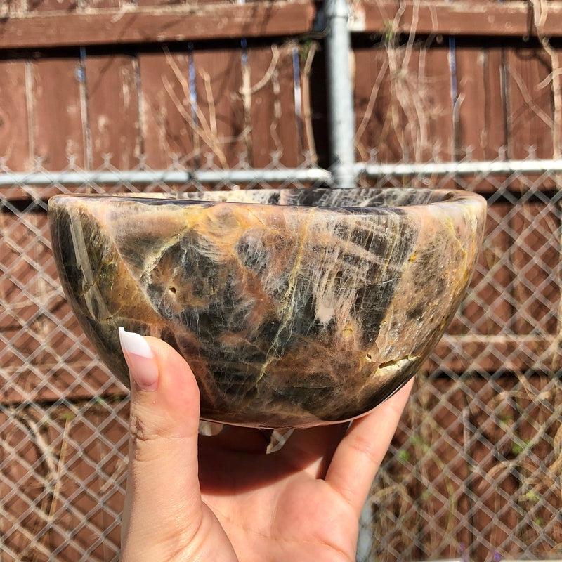 Black Moonstone Bowl || Healing, Protection, Grounding || Madagascar-Nature's Treasures
