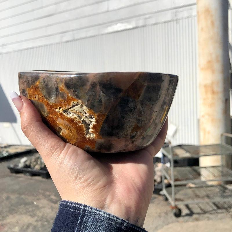 Black Moonstone Bowl || Healing, Protection, Grounding || Madagascar-Nature's Treasures