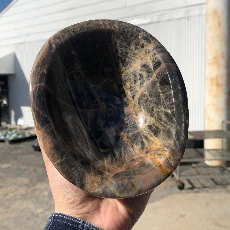 Black Moonstone Bowl || Healing, Protection, Grounding || Madagascar-Nature's Treasures