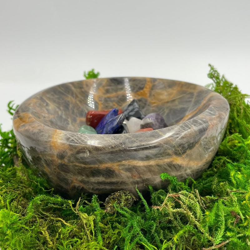 Black Moonstone Bowl || Healing, Protection, Grounding || Madagascar-Nature's Treasures