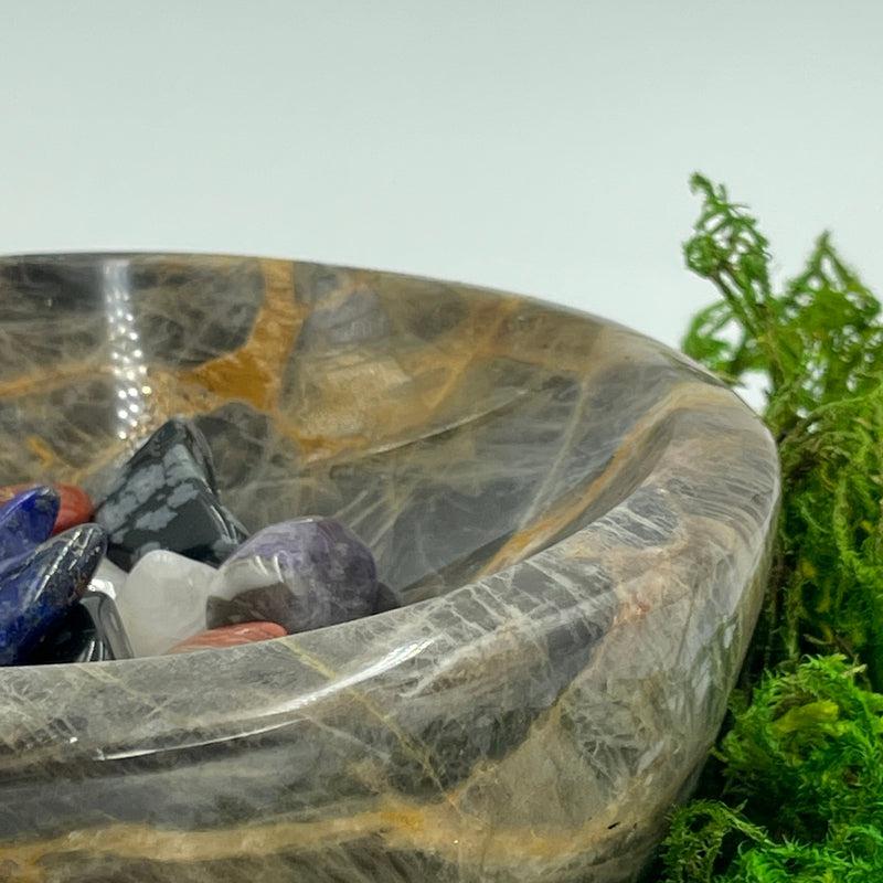 Black Moonstone Bowl || Healing, Protection, Grounding || Madagascar-Nature's Treasures