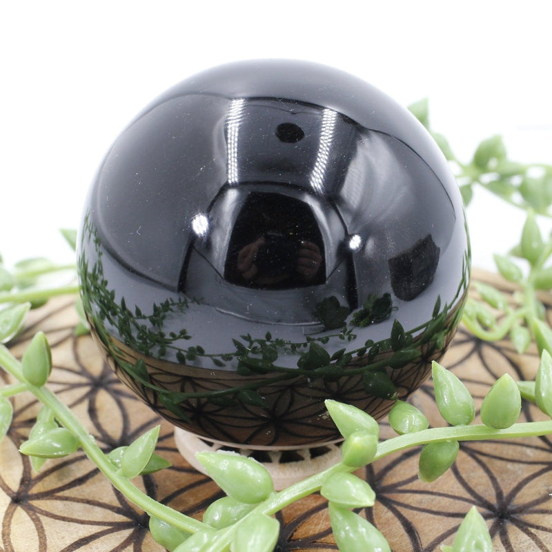 Black Obsidian Sphere || 65mm || Cutting Negative Ties, Protection, Grounding || Mexico-Nature's Treasures