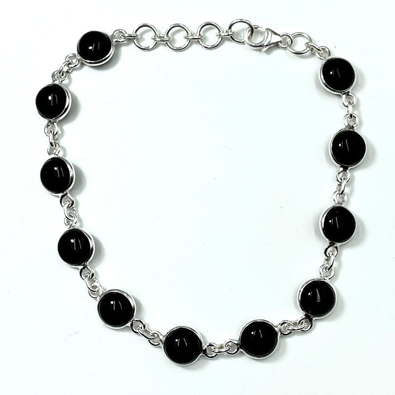 Black Onyx Bracelet || .925 Sterling Silver-Nature's Treasures