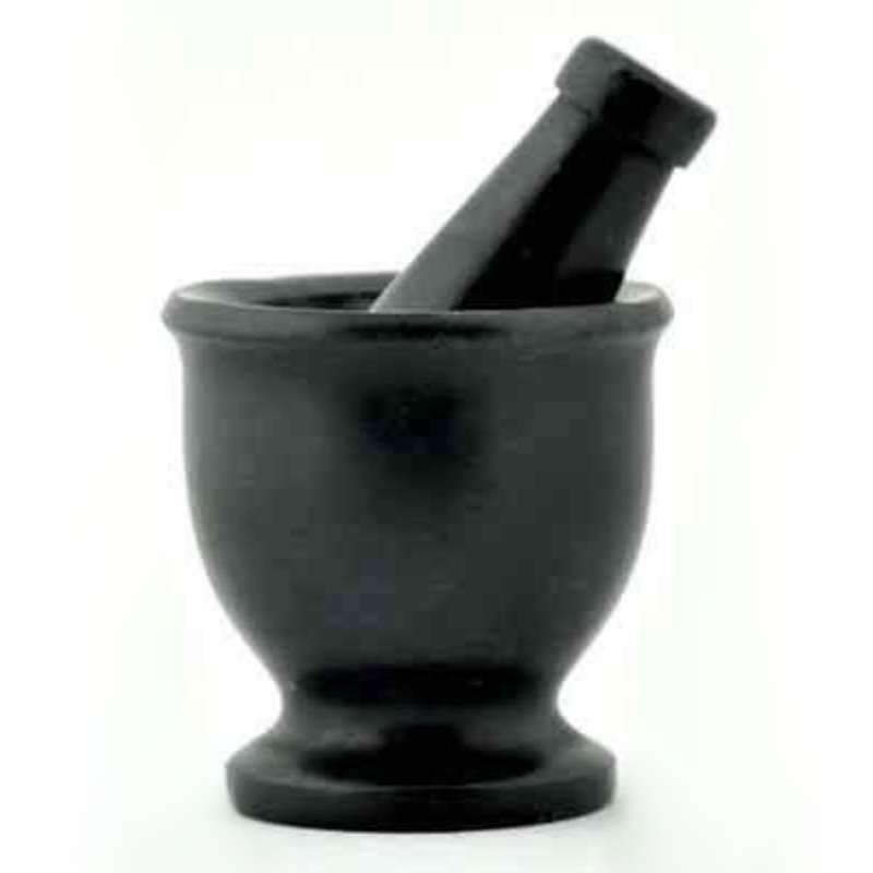 Black Stone Mortar and Pestle