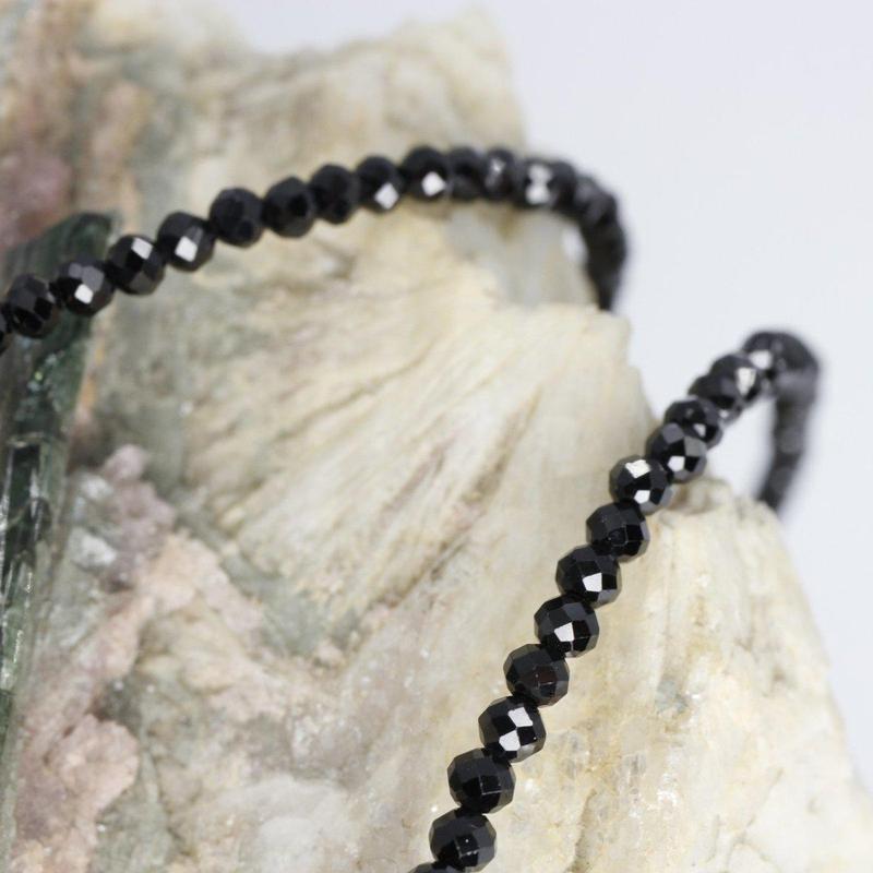 Black Tourmaline Dainty Faceted Necklace || .925 Sterling Silver-Nature's Treasures