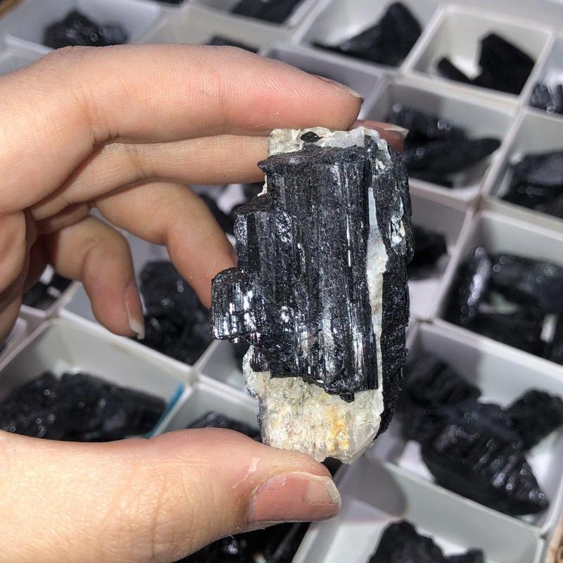 Black Tourmaline Rough Chunk-Nature's Treasures