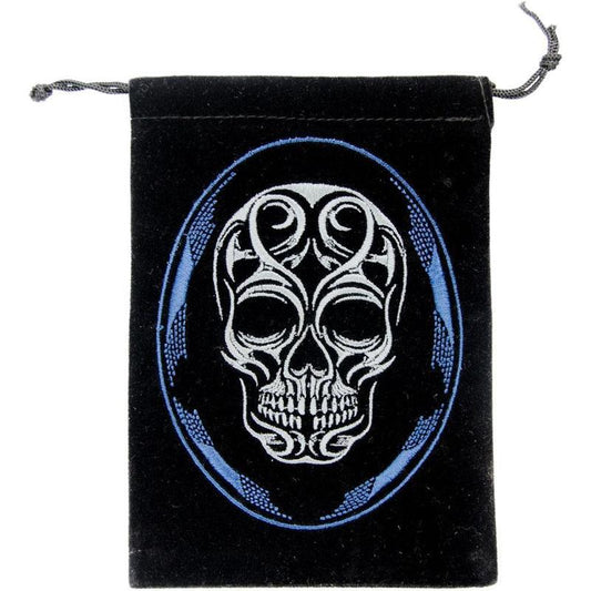 Black Velvet Sugar Skull Drawstring Accessory Bag-Nature's Treasures