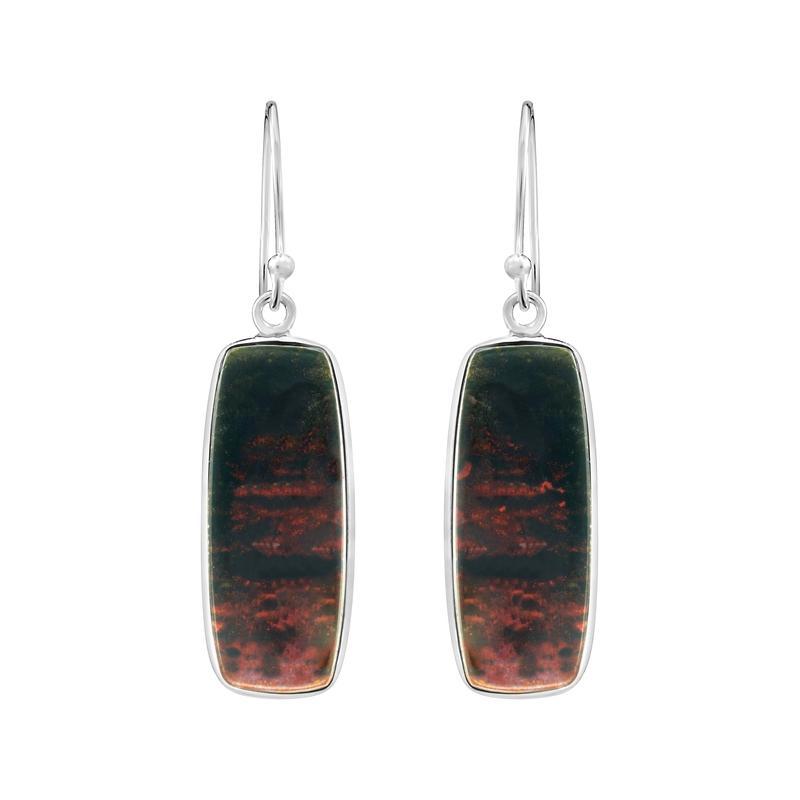 Bloodstone French Hook Earrings || .925 Sterling Silver-Nature's Treasures