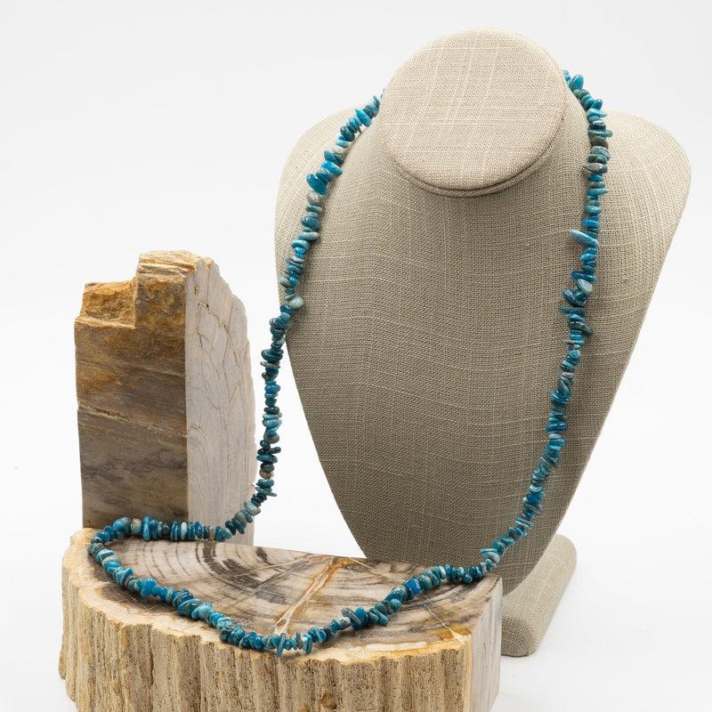 Blue Apatite Chip Necklace-Nature's Treasures