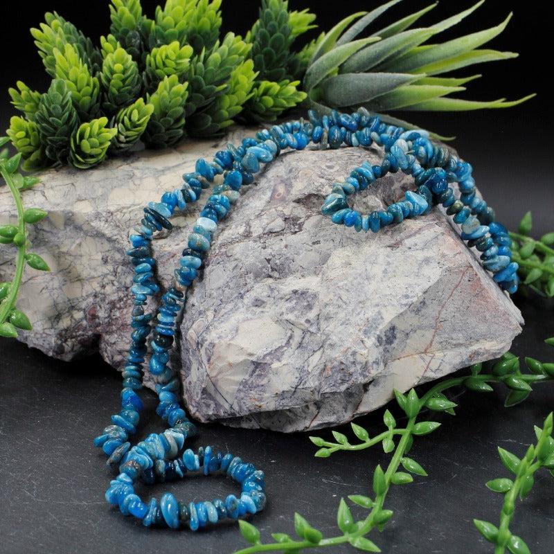 Blue Apatite Chip Necklace-Nature's Treasures