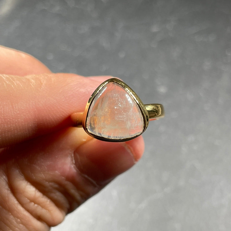 Blue Fire Moonstone Ring || 14k Vermeil Yellow Gold || Sri Lanka-Nature's Treasures