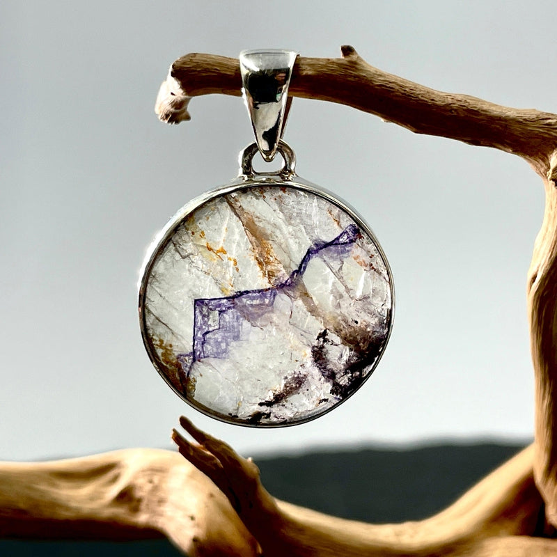 Blue John Fluorite Pendant | .925 Sterling Silver-Nature's Treasures