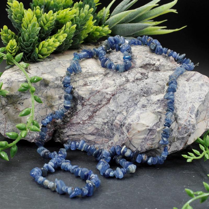 Blue Kyanite Chip Necklace-Nature's Treasures