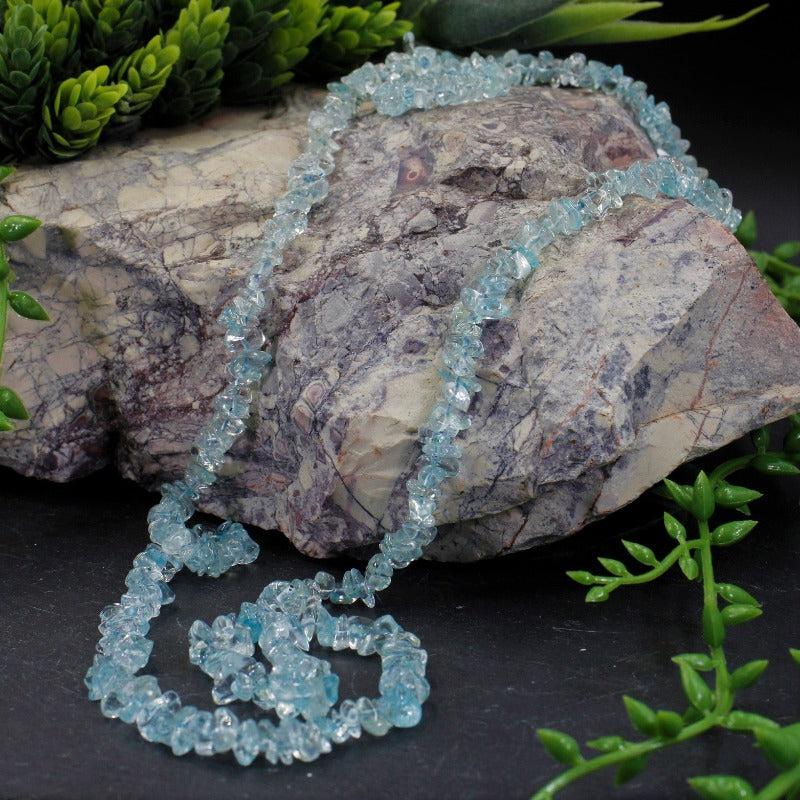 Blue Topaz Chip Necklace-Nature's Treasures