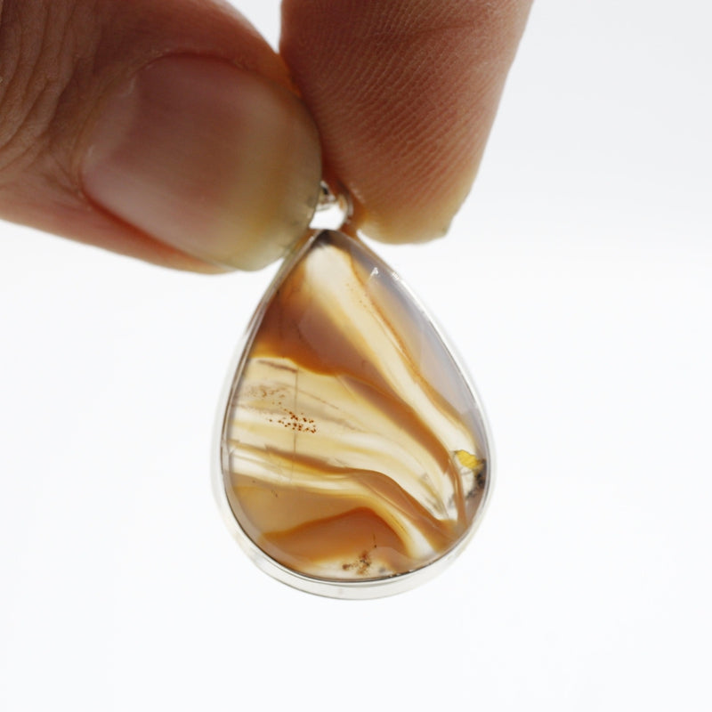 Botswana Agate Faceted Pendant | .925 Sterling Silver-Nature's Treasures