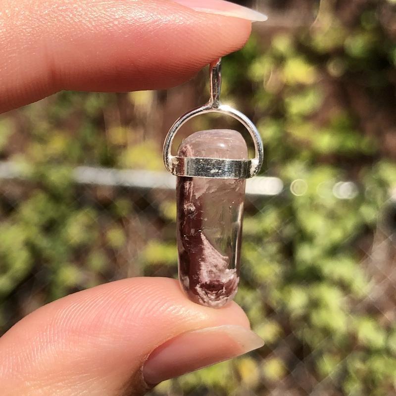 Brazilian Lithium Quartz Tumbled Pendant || .925 Sterling Silver-Nature's Treasures