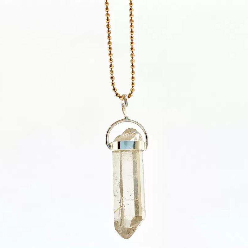 Brazilian Rough Clear Quartz Point Pendant || .925 Sterling Silver-Nature's Treasures