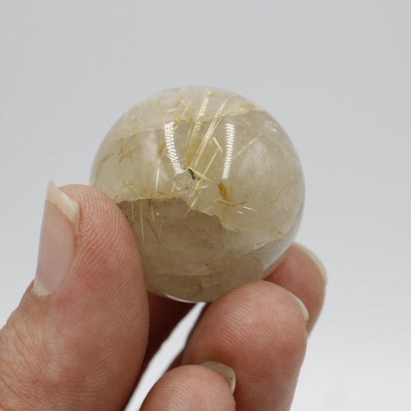 Brazilian Rutilated Quartz Sphere 27 MM - 30 MM || Psychic Enhancer-Nature's Treasures