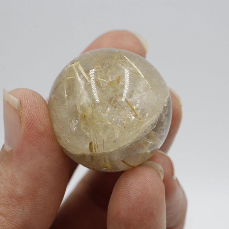 Brazilian Rutilated Quartz Sphere 27 MM - 30 MM || Psychic Enhancer-Nature's Treasures