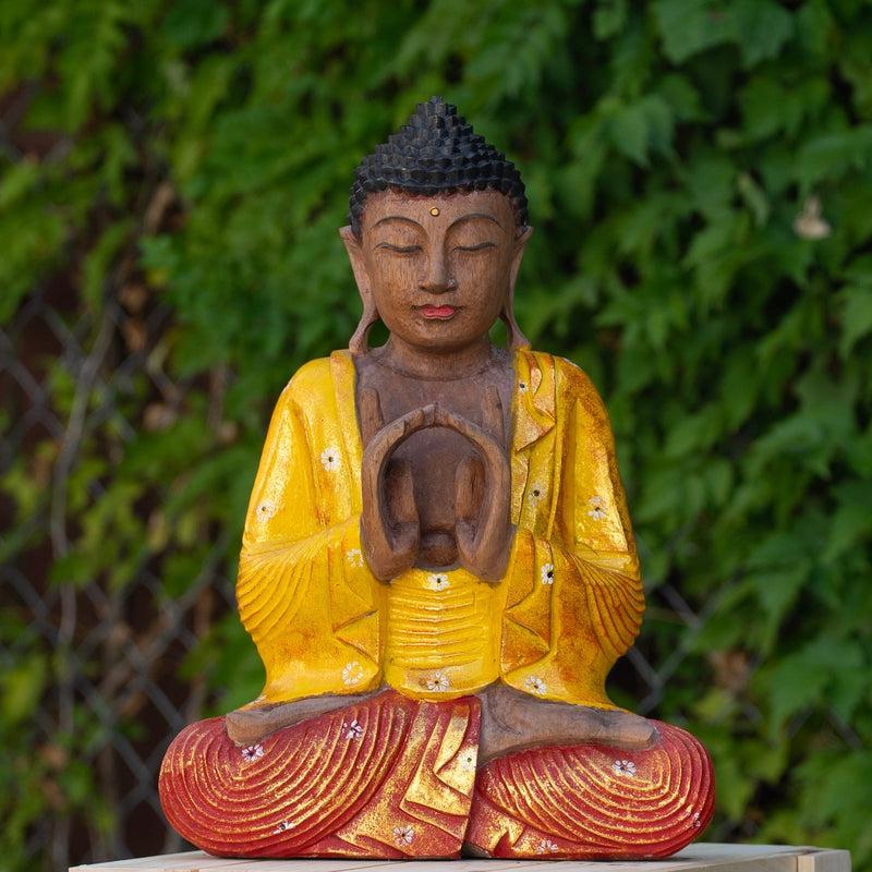 Buddha Monkey Pod Wooden Hand-Carved Statue || Indonesia-Nature's Treasures