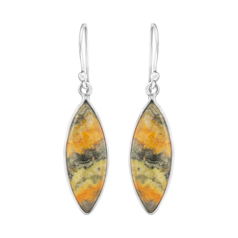 Bumble Bee Jasper Earrings from Indonesia || .925 Sterling Silver-Nature's Treasures