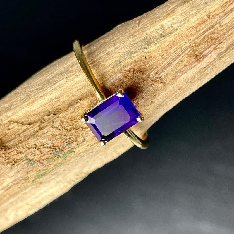 Calming Dreams Amethyst Ring || 14K Vermeil Yellow Gold || Brazil-Nature's Treasures
