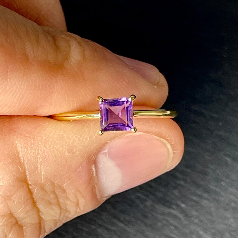 Calming Dreams Amethyst Ring || 14K Vermeil Yellow Gold || Brazil-Nature's Treasures