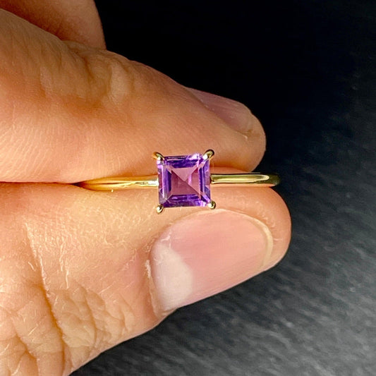 Calming Dreams Amethyst Ring || 14K Vermeil Yellow Gold || Brazil-Nature's Treasures