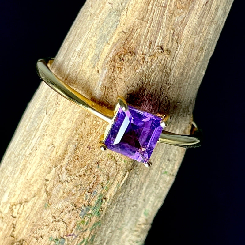 Calming Dreams Amethyst Ring || 14K Vermeil Yellow Gold || Brazil-Nature's Treasures