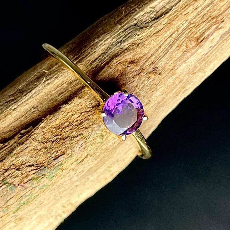 Calming Dreams Amethyst Ring || 14K Vermeil Yellow Gold || Brazil-Nature's Treasures