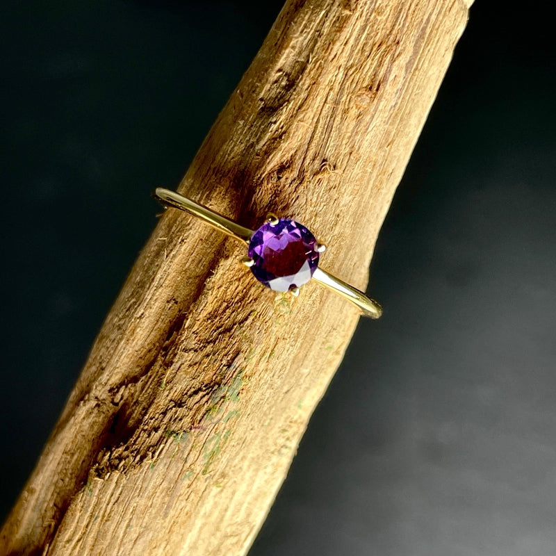 Calming Dreams Amethyst Ring || 14K Vermeil Yellow Gold || Brazil-Nature's Treasures