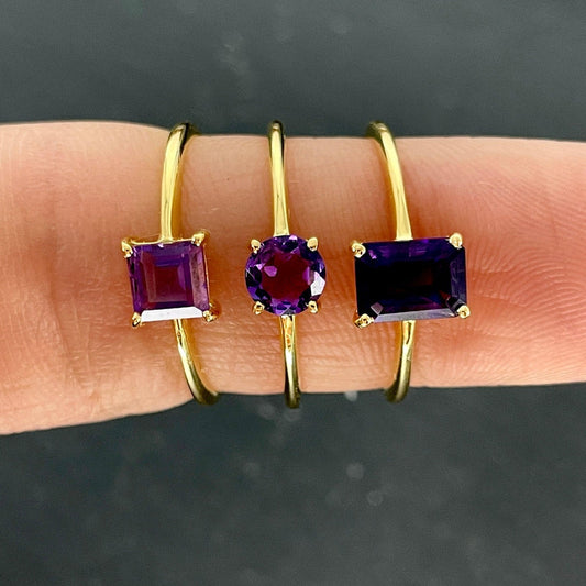 Calming Dreams Amethyst Ring || 14K Vermeil Yellow Gold || Brazil-Nature's Treasures