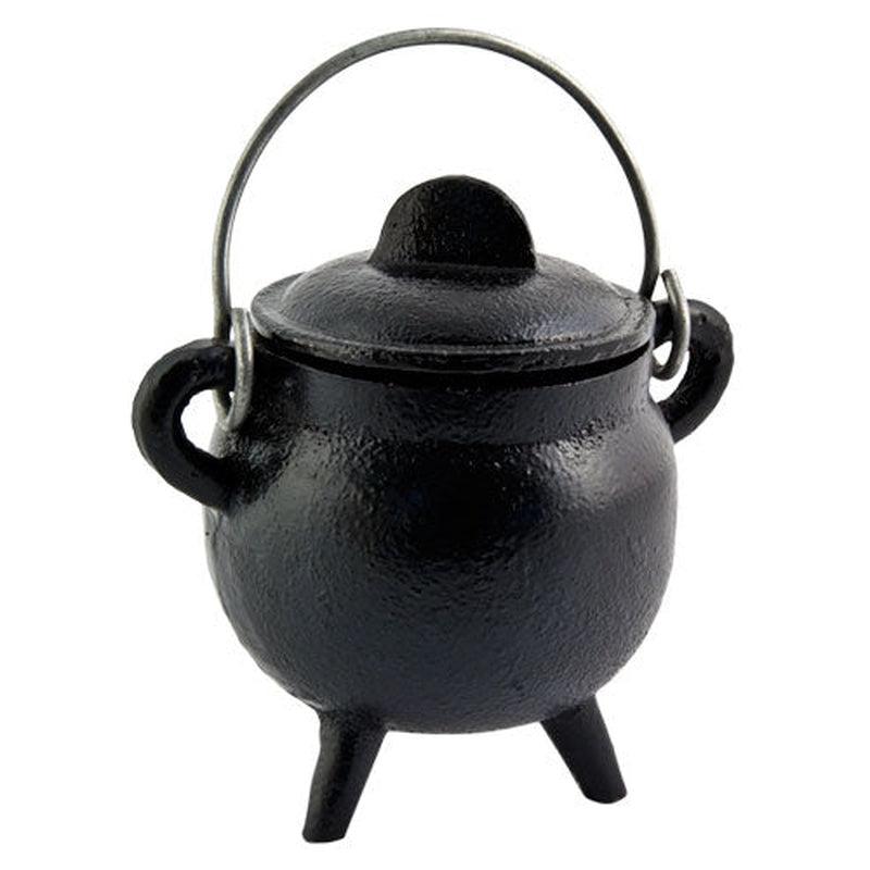 Cast Iron Cauldron with Lid 4.5"-Nature's Treasures
