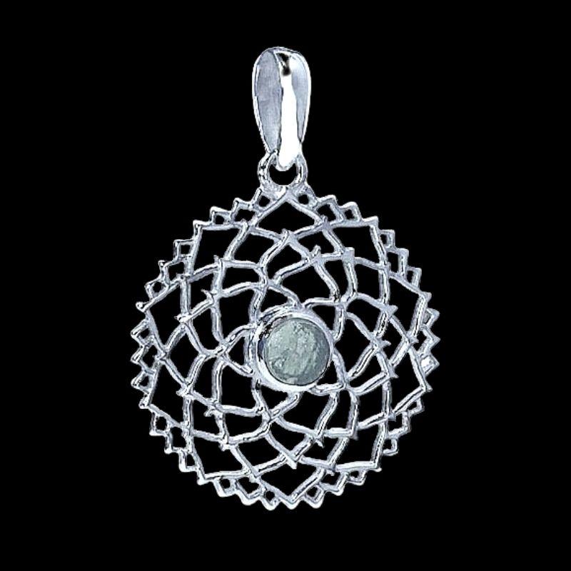 Celestial Moldavite Crown Chakra Pendant || .925 Sterling Silver-Nature's Treasures