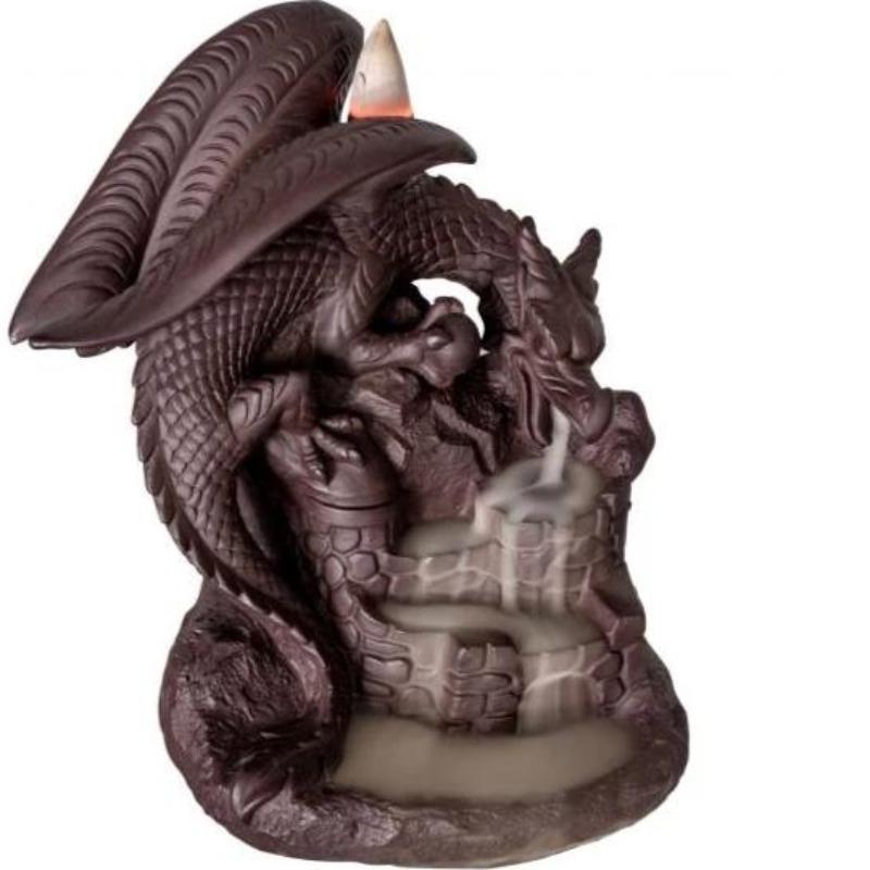 Ceramic 2 in 1 Back Flow and Incense Burner Holder || Castle Dragon-Nature's Treasures