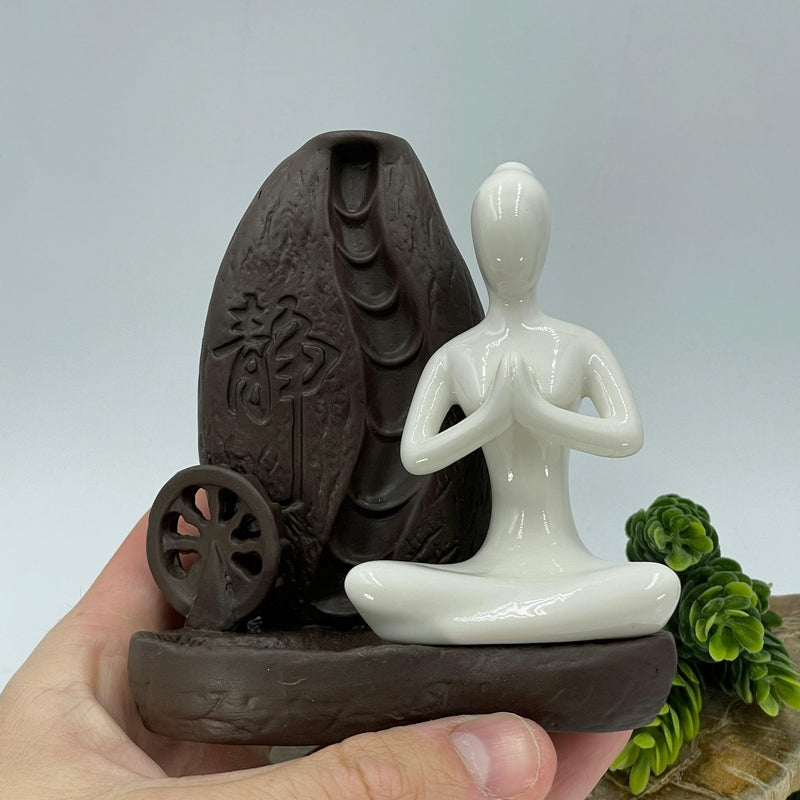 Ceramic Yoga Goddess Backflow Incense Burner-Nature's Treasures