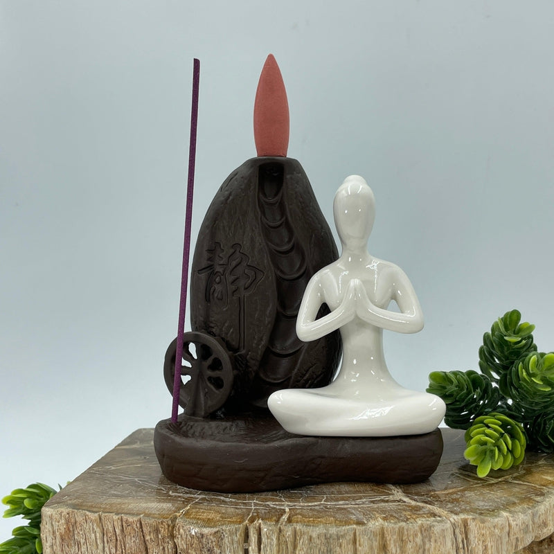 Ceramic Yoga Goddess Backflow Incense Burner-Nature's Treasures