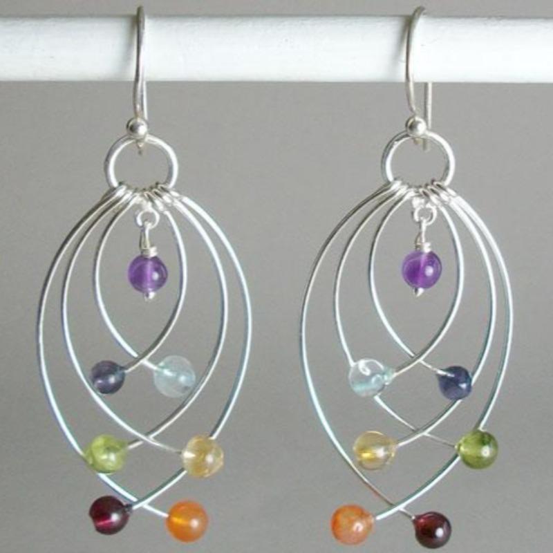 Chakra Balancing Earrings Sterling Silver || .925 Sterling Silver-Nature's Treasures