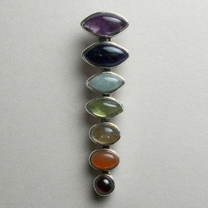 Chakra Marquise Cab Pendant || .925 Sterling Silver-Nature's Treasures