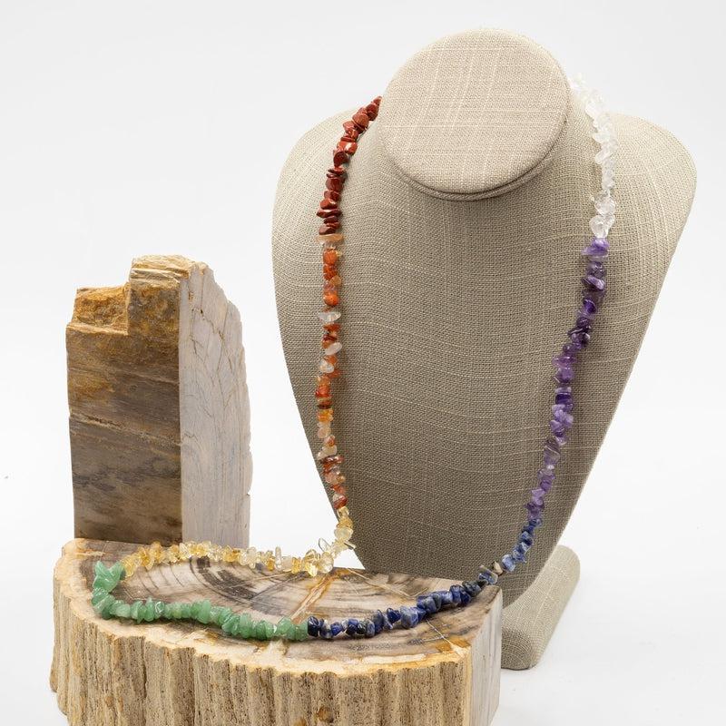 Chakra Stone Chip Necklace-Nature's Treasures