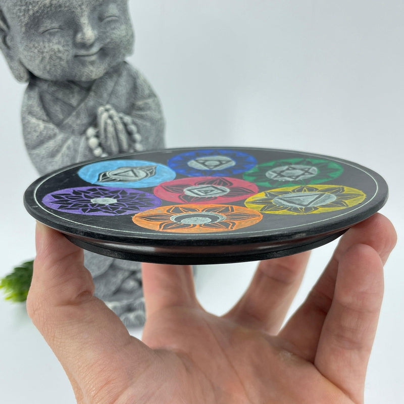 Chakra Symbols Soapstone Incense Holder-Nature's Treasures