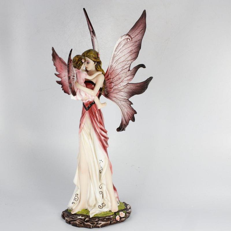 Cherry Blossom Mother and Child Fairy Statue-Nature's Treasures
