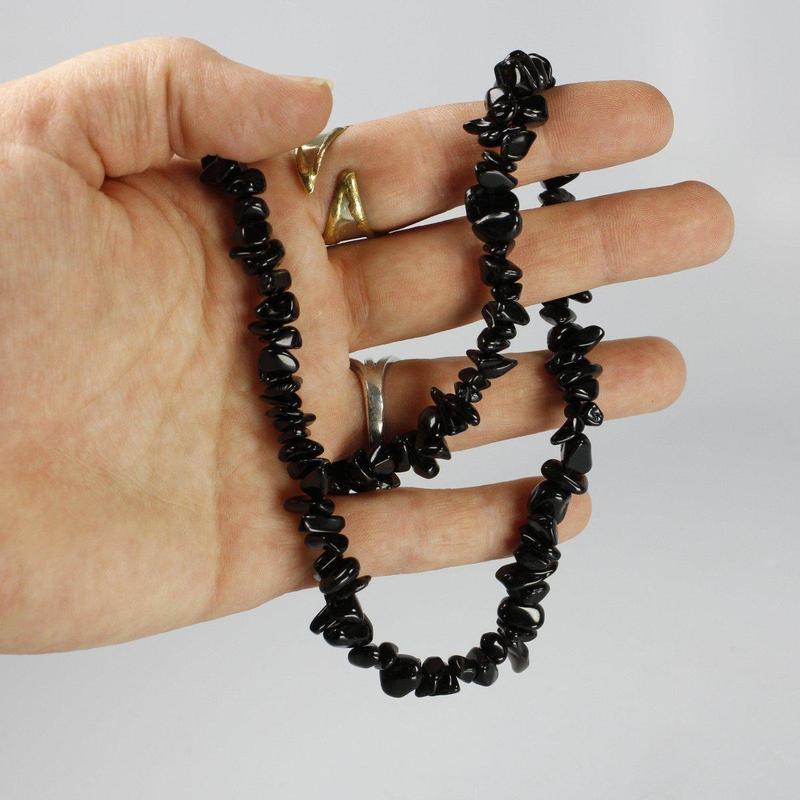 Chip Necklace Choker - Black Obsidian-Nature's Treasures