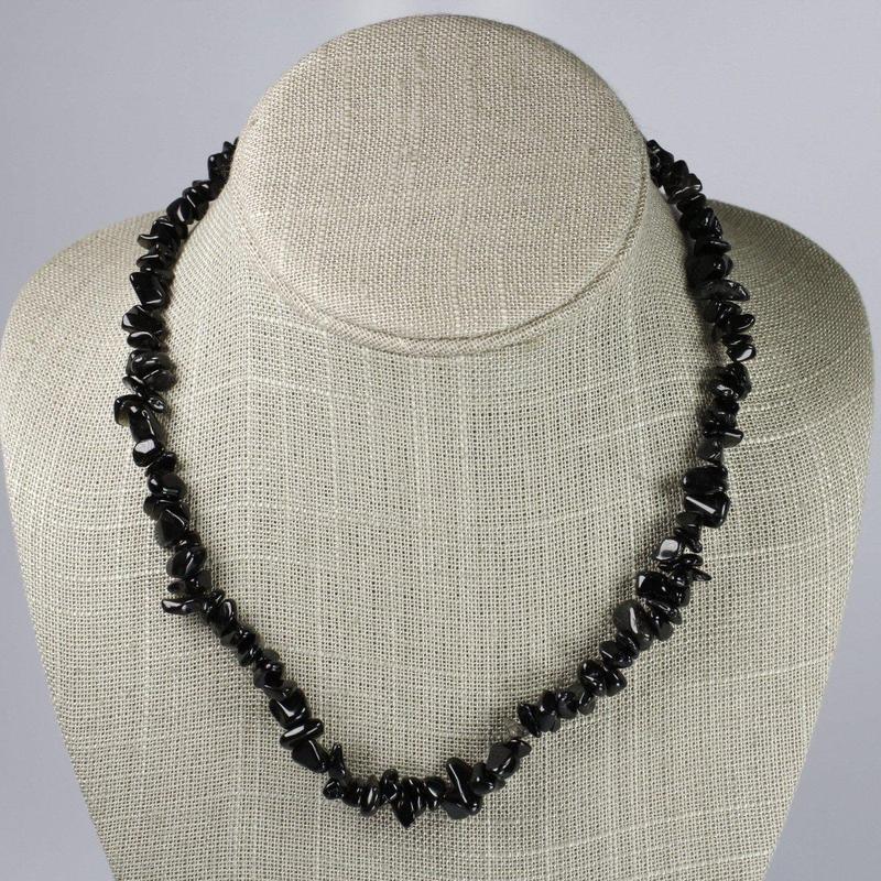 Chip Necklace Choker - Black Obsidian