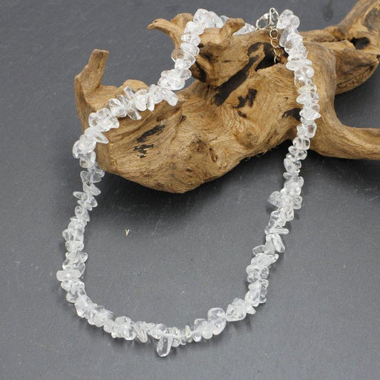 Chip Necklace Choker - Clear Quartz-Nature's Treasures