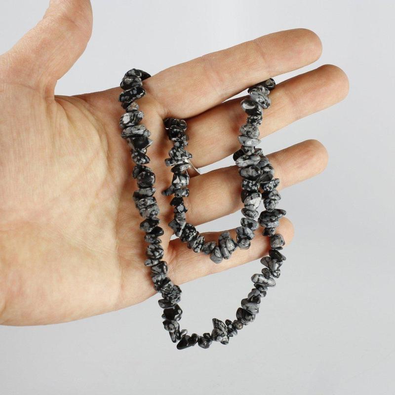 Chip Necklace Choker - Snowflake Obsidian-Nature's Treasures