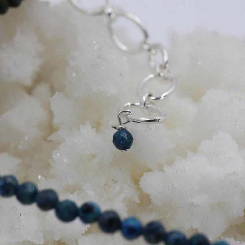 Chrysocolla Dainty Faceted Necklace || .925 Sterling Silver-Nature's Treasures