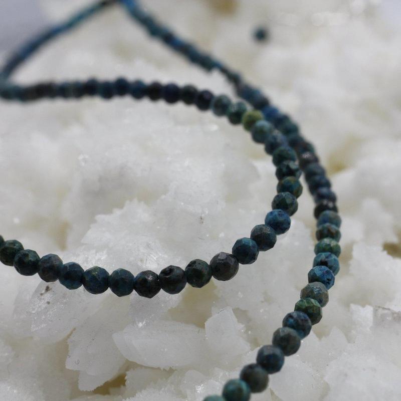 Chrysocolla Dainty Faceted Necklace || .925 Sterling Silver-Nature's Treasures